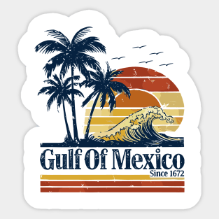Gulf of Mexico Since 1672 Retro Vintage Beach Sticker